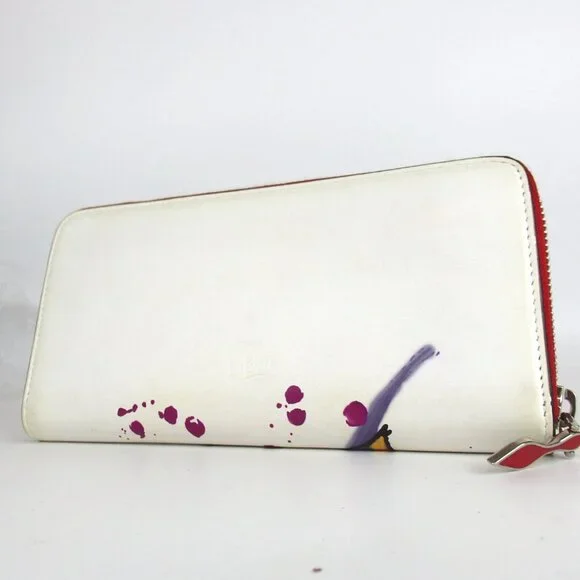 Authentic Christian Louboutin PANETTONE PARIS LOVE Zip Around purse PVC [Used] - Picture 2 of 16